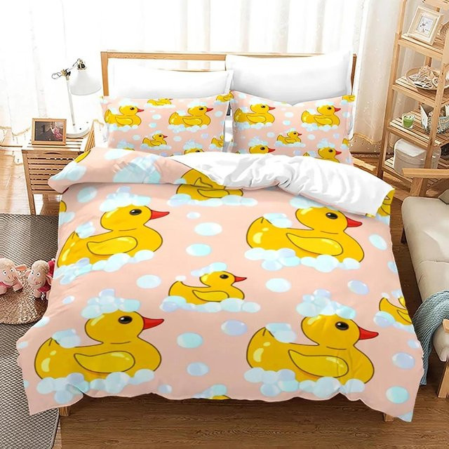 Binchi Outdoor Product Bettwäsche Set Gelbe Ente mit Bettbezug und Kissenbezug, Microfaser, B/H: 240 x 220 cm - Bild 1
