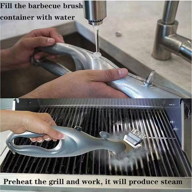 Yiran Furniture BBQ Grill Reinigungsbürste aus Edelstahl und ABS zur Fleckenentfernung - Bild 5