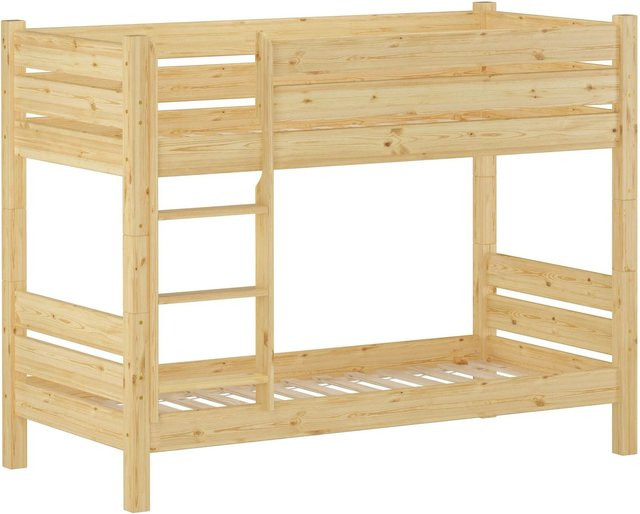 Erst-Holz Etagenbett aus Massivholz Kiefer in Beige, Modell 16 mit Rollrost, B/T: 80 x 190 cm - Bild 1