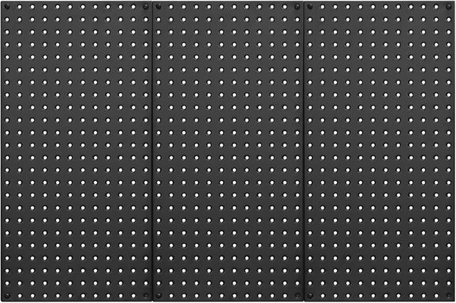 Lochblechpaneel Set aus Metall für die Wandmontage in Schwarz, 3er-Set Werkzeugaufbewahrung, B: 60,96 cm, H: 30,48 cm - Bild 1