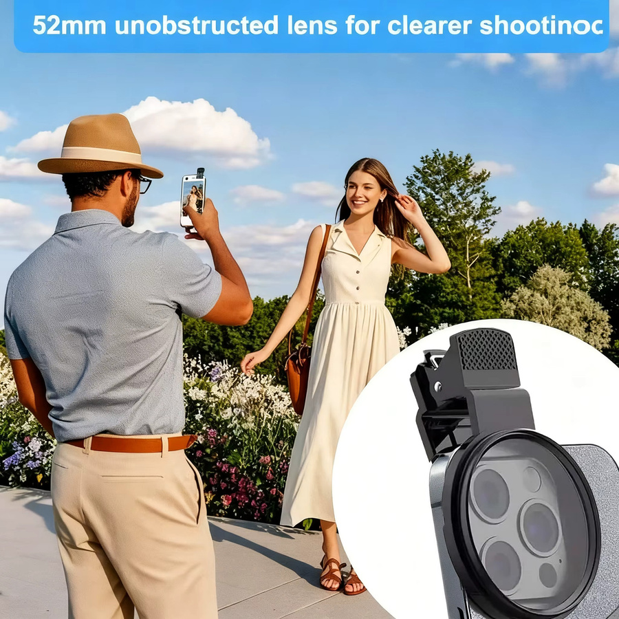 CPL Kameraobjektiv-Clip für Tattoo-Fotografie, 52mm kreisförmige Fotolinse für dein Handy in Schwarz zur Entfernung von Hautreflexionen und Glanz - Bild 6