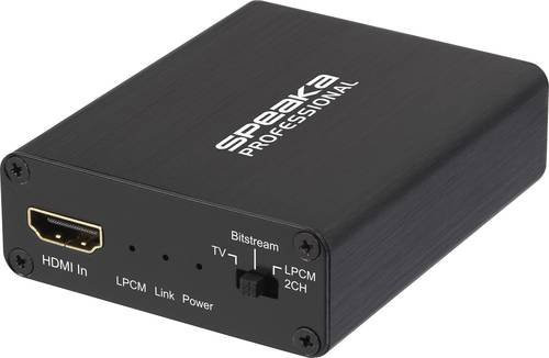 SpeaKa Professional Audio Extraktor SP-AE-H/TC-04v2 in Schwarz mit HDMI, Toslink und 3,5 mm Klinke für 3840 x 2160 Pixel - Bild 1