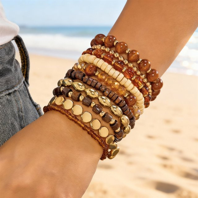 Harlermoon Armband, Holz, Kristall, Damen - Bild 1
