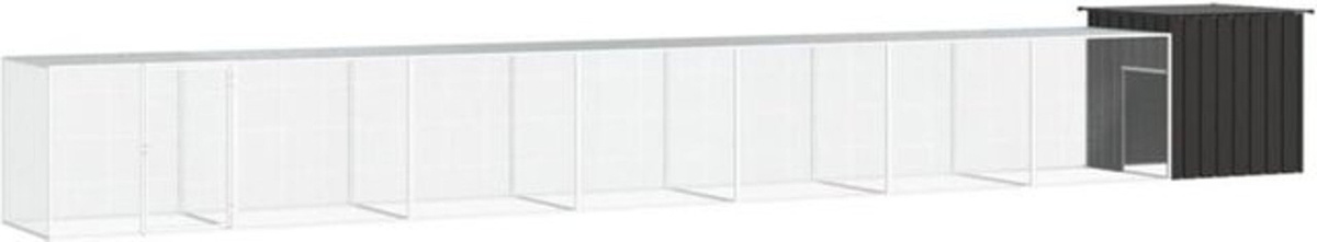 Hühnerkäfig aus verzinktem Stahl in Anthrazit von Vidaxl, B/H/T: 800 x 91 x 100 cm - Bild 1