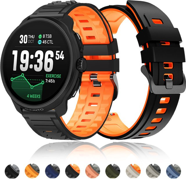 COROS Uhrenarmband Silikon, Schwarz, Unisex, 22 mm - Bild 1