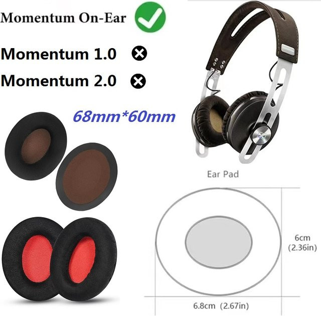 Sennheiser Ersatz-Ohrpolster aus Samt für MOMENTUM ON-EAR Wireless-Kopfhörer, Farbe: Grau, B/T/H: 68 x 60 mm - Bild 1