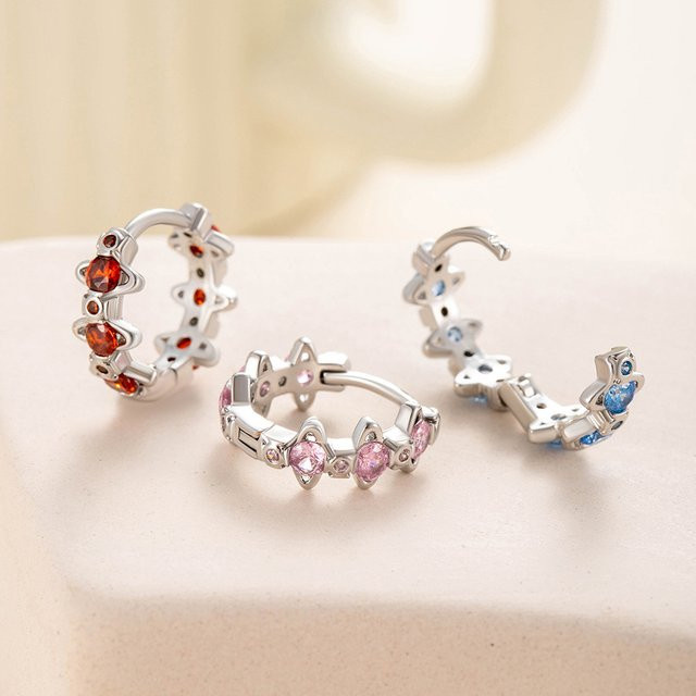 Mling Ohrreif Edelstahl, Zirkonia, Bicolor, 10 mm - Bild 1