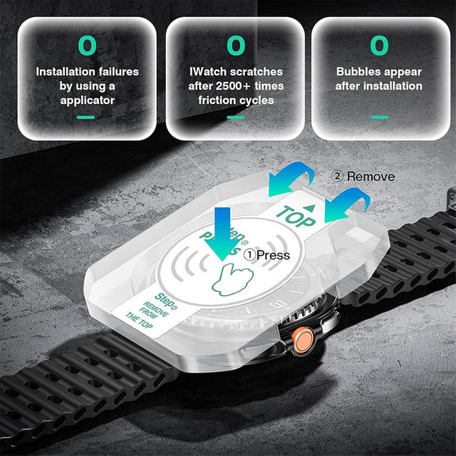 SAMUTAX Displayschutzfolie aus gehärtetem Glas, Samsung Galaxy Watch 8/8 Classic, transparent - Bild 1