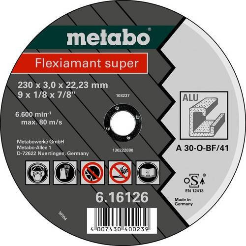 Metabo Trennscheibe gerade 125 mm für Aluminium, NE-Metalle, Kupfer, Messing und Bronze, 25 Stück, Schwarz - Bild 1