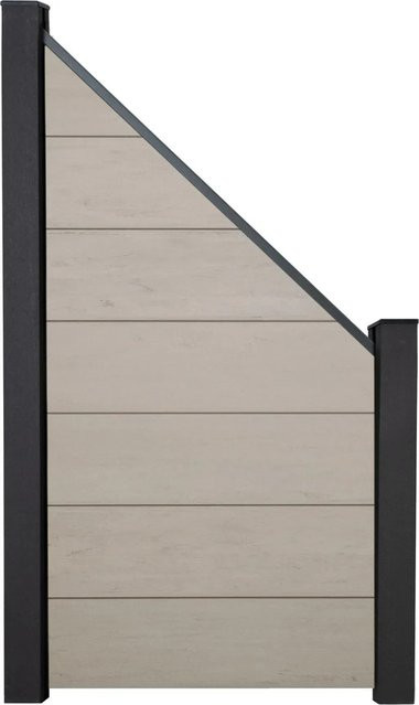GroJaSolid Grande Schrägzaun Bi-Color Beige B: 90 cm, H: 180/90 cm - Bild 1