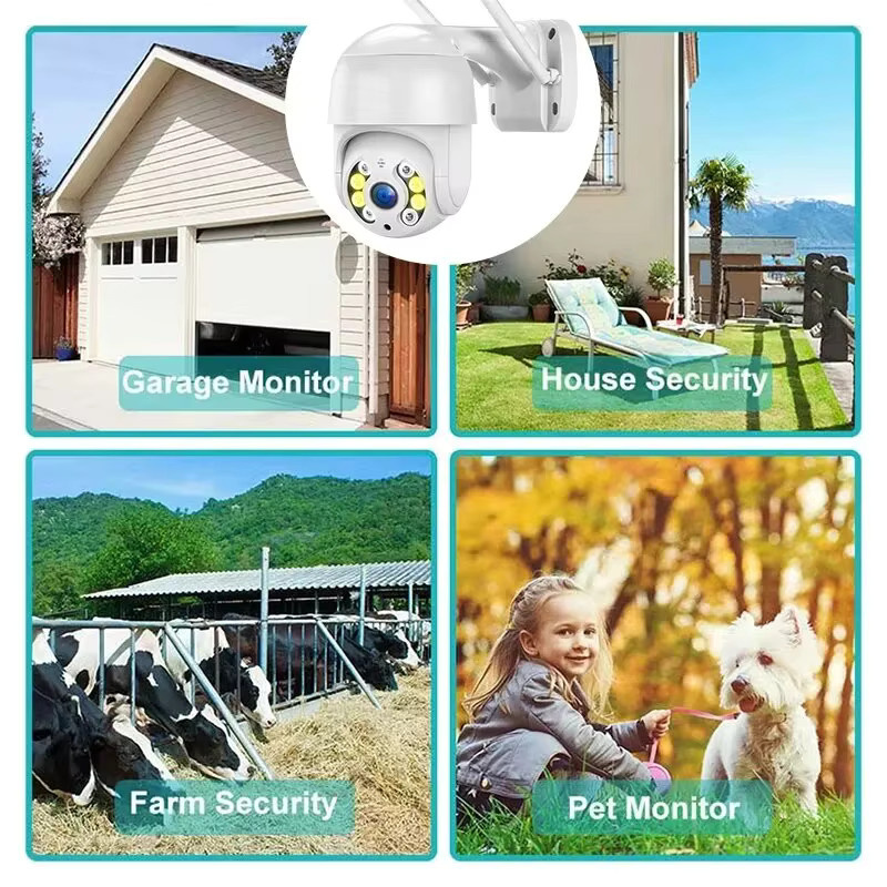 DDBROUGEN 8MP 4K IP PTZ Speed Dome Kamera mit Auto Tracking und WLAN für Smart Home und Outdoor, Weiß - Bild 5