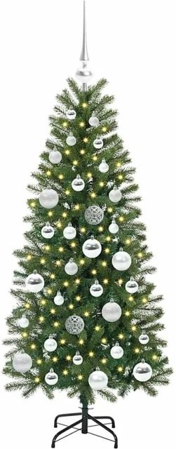 vidaXL Künstlicher Weihnachtsbaum mit 150 warmweißen LEDs in Grün, Höhe: 120 cm, aus PE und PVC - Bild 1