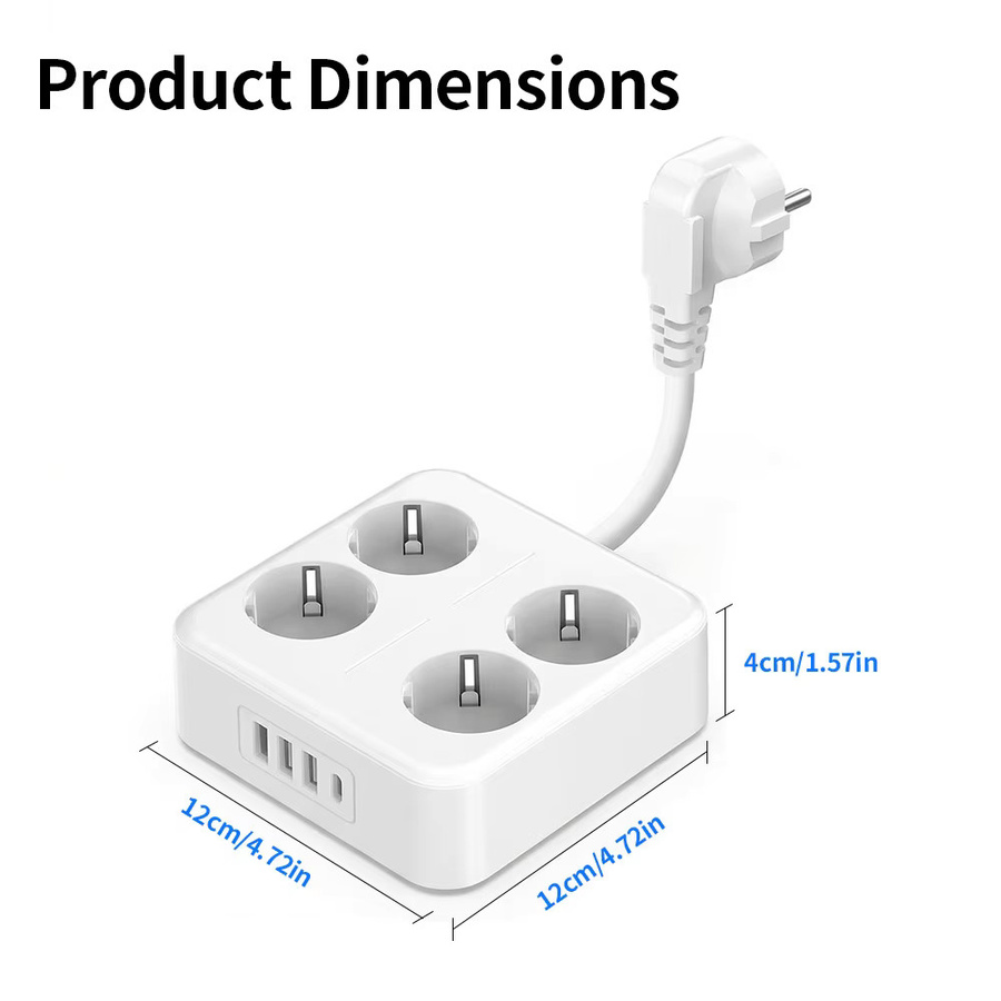CILIA Power Adapter mit 4 AC-Anschlüssen, 3 USB-A und 1 USB-C in Weiß - Bild 3