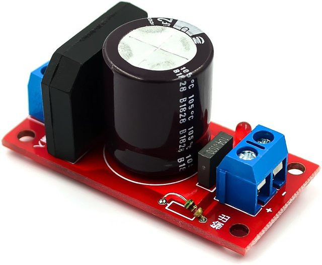 Gleichrichterfilter-Stromversorgungsplatine mit 8A Gleichrichter und roter LED-Anzeige für AC-Einzelstromversorgung in Rot - Bild 1