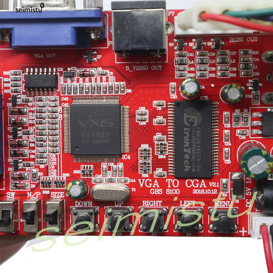 Seimistu VGA CGA CVBS S-Video Konverter GBS8100 für Neo Geo Arcade Spielbrett und CRT-Monitore in Rot - Bild 3