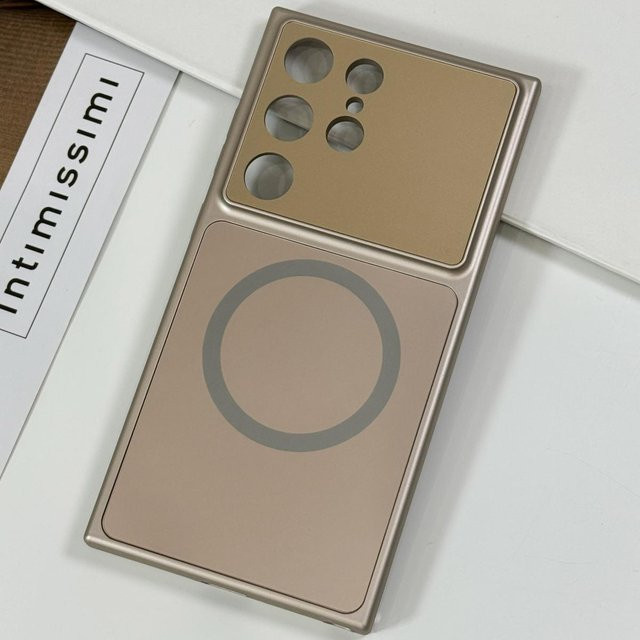 Original AG Matt MagSafe Handyhülle mit Glas Linsenschutz für Samsung Galaxy S25 Ultra S24 S23 S26 Plus in Beige Multicolour - Bild 1