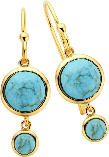 Zeeme Gemstones Ohrringe 925 Silber, vergoldet, Türkis, Damen - Bild 1