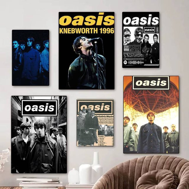 O-Oasis Band klassisches Anime-Poster als wasserfester Papieraufkleber zur Wanddekoration für Kaffeehaus, Bar oder Zimmer - Bild 1