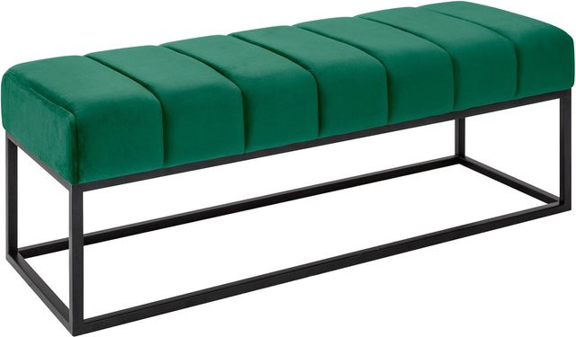 Sitzbank PETIT BEAUTÉ von riess-ambiente in Smaragdgrün aus Samt mit schwarzem Gestell, Breite: 108 cm - Bild 1