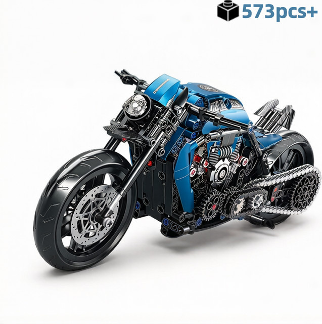 FUNXINEE Blaues Rennmotorrad, Bausatz, 1:8, 573 Teile - Bild 1