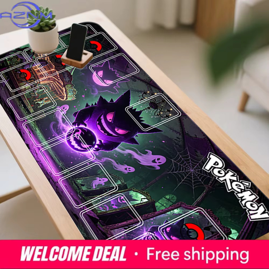 Potdemiel Gaming Mausunterlage Haunted House Purple Ghost Gengar Pokemon TCG Schreibtischunterlage in Lila - Bild 5