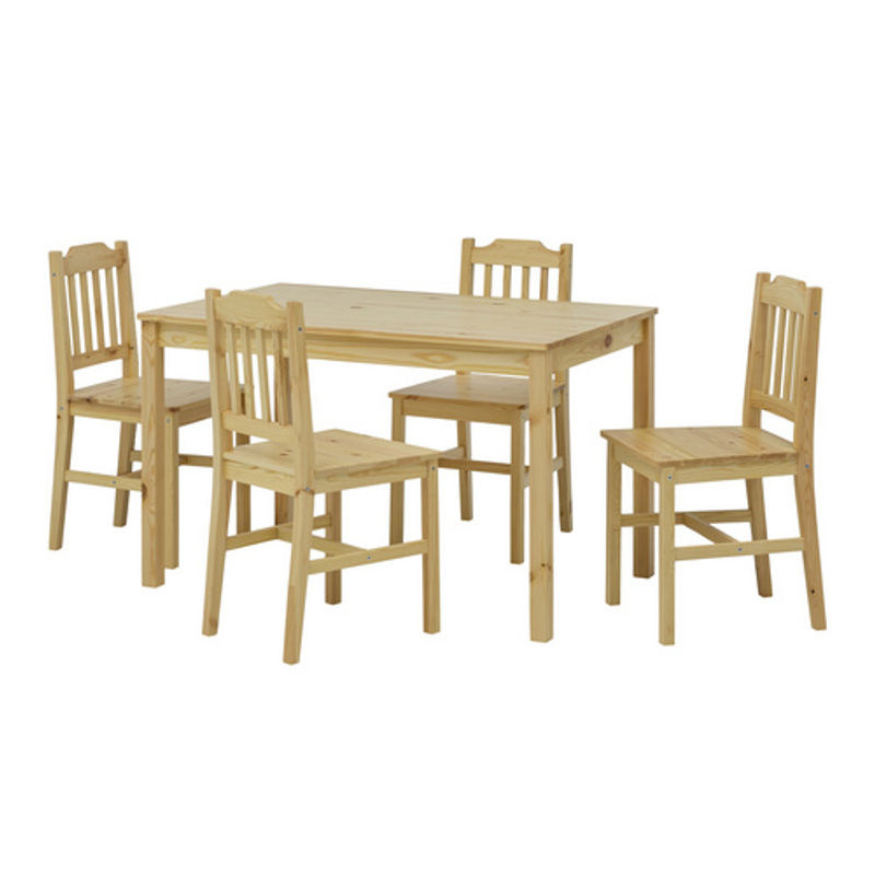 SIT Essgruppe aus Kiefernholz in Beige und Braun mit Tisch und Stühlen - Bild 2