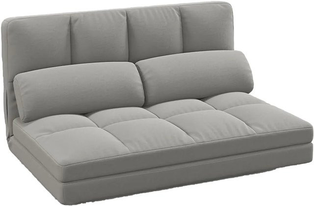 Costway 3 in 1 Klappbares Bodensofa mit 2 Kissen, Hellgrau - Bild 1