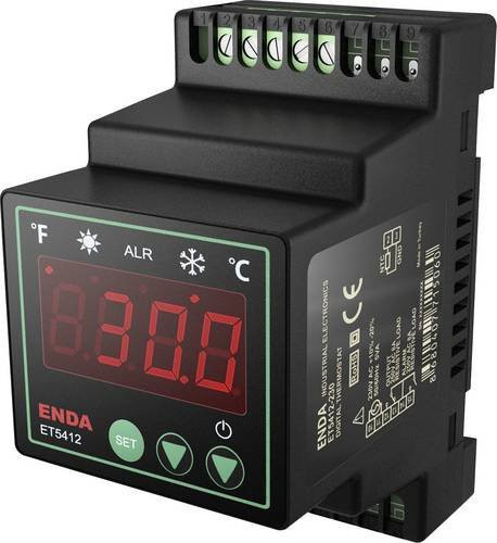 Enda ET5412-230-RS Temperaturregler Schwarz, Messbereich -60 bis 150°C, H x B x T: 94 x 54 x 68 mm - Bild 1