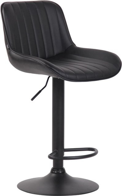DELUKE Barhocker BEKIM in Schwarz aus Kunstleder mit Lehne und 360 Grad Drehbarkeit, B/T/H: 50 x 50 x 86 cm - Bild 1