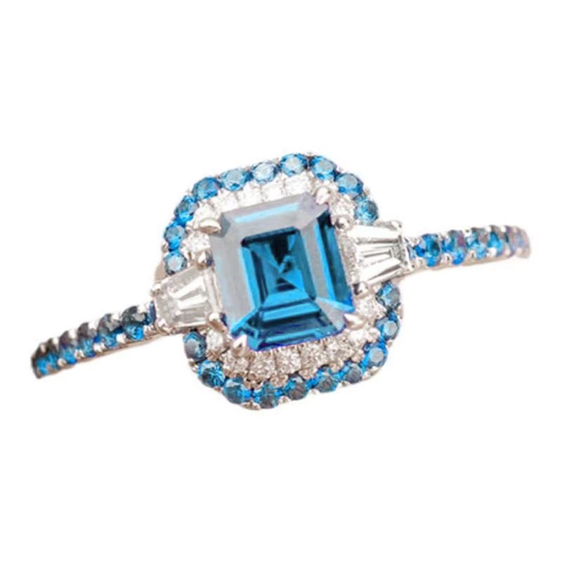 Huitan Ringe, Silber, Zirkonia, Damen, Himmelblau - Bild 3