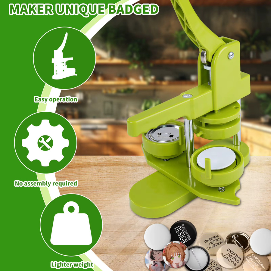 DIY Button-Maker-Set für Anstecknadeln, Farbe: Grün, Durchmesser: 58 mm - Bild 4