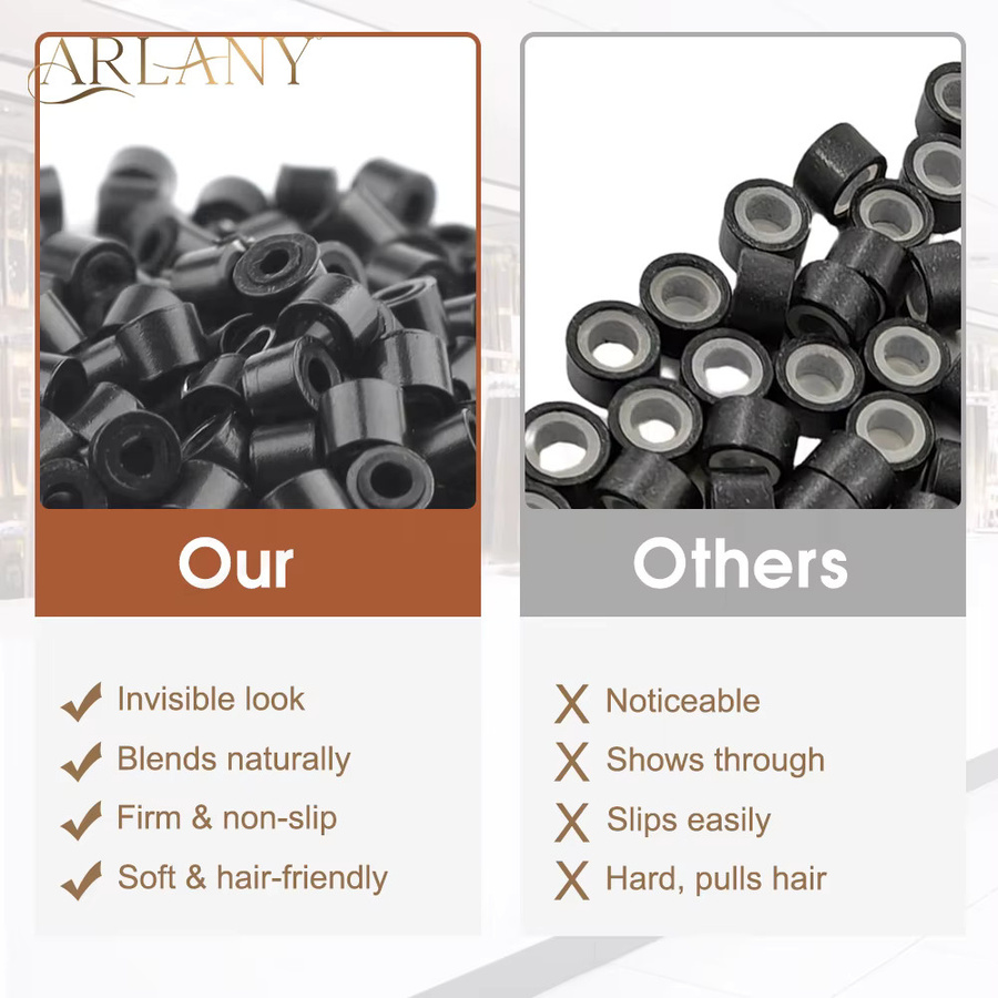 ARLANY Silikonperlen für I-Tip-Haarverlängerung, 4 mm, 1000 Stück - Bild 5