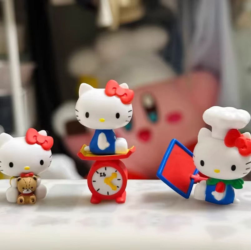 Kt Cat Apple Chef Dress Up Gachapon Puppe, Anime Charakter Figur, Zubehör - Bild 2