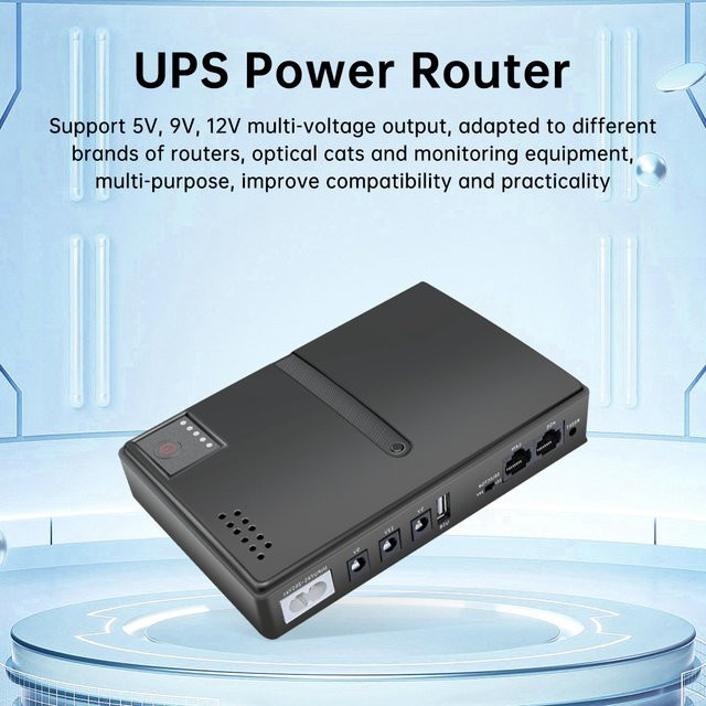 occkic DC USV Batterie-Backup ohne Batterie, Schwarz, 5V/9V/12V 2A 15V/24V, für Router, Modem und Monitor - Bild 1
