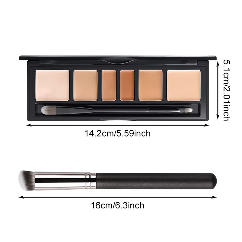 VERONNI Concealer-Palette, 6 Farben, Creme, mit Pinsel - Bild 7