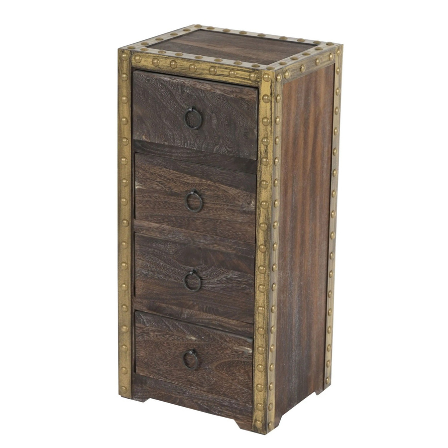 MCW Kommode Duran mit 4 Schubladen im Shabby-Look Vintage, Braun, B/T/H: 70 x 33 x 26 cm - Bild 3