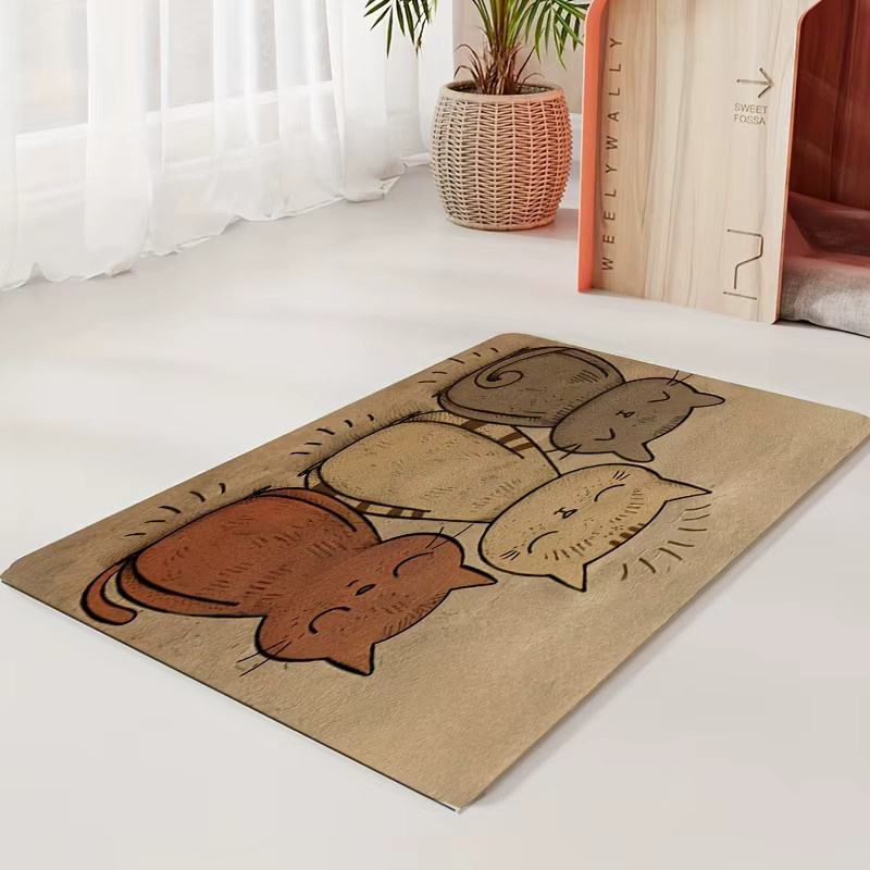 VIKAMA Haustiermatte mit Cartoon-Kieselgur Design, schmutzabweisend und rutschfest, Multicolor, B/T/H: 30 x 30 x 30 cm - Bild 2