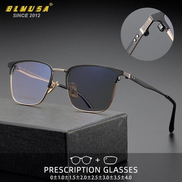 BLMUSA Lesebrille, Titan, square, schwarz, Männer - Bild 1