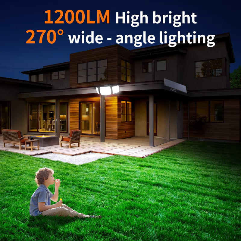 Intelamp Solarleuchte für den Außenbereich mit zwei Bewegungssensoren und großem Solarpanel, Weiß - Bild 7