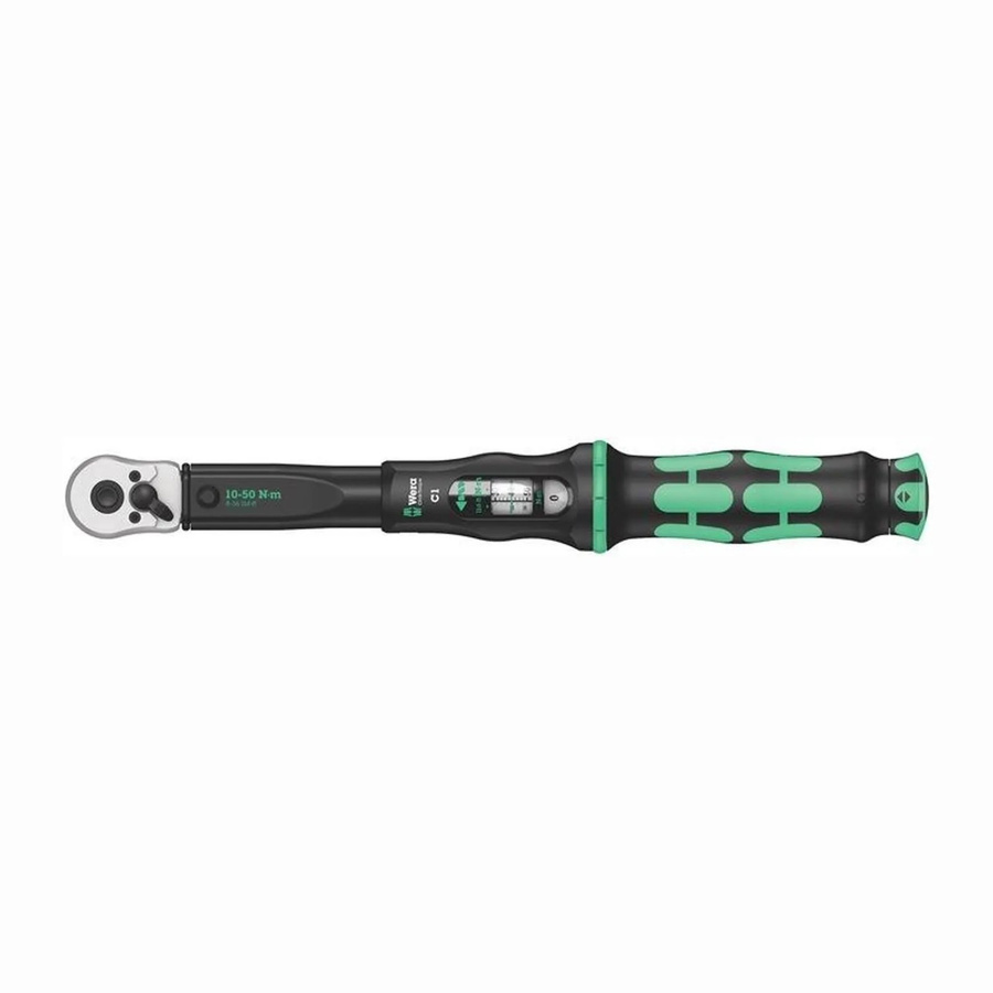 Wera Click-Torque C 1 Drehmomentschlüssel mit Umschaltknarre 1/2 Zoll, 10 - 50 Nm, Schwarz-Grün - Bild 3