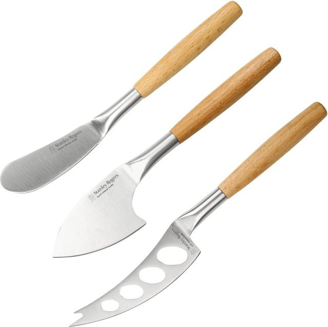 Stanley Rogers Käsemesser-Set aus Edelstahl und Holz, 3-teilig, Silber - Bild 1