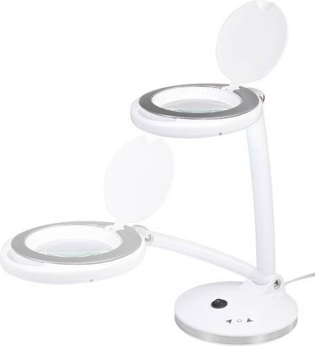 TOOLCRAFT Tisch-Lupenleuchte mit 30 SMD LEDs in Weiß, dimmbar und verstellbar, Vergrößerungsfaktor 1,75x, Durchmesser: 10,2 cm - Bild 1