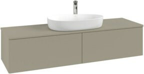 V&B Waschtischunterschrank Antao mit Frontstruktur in Anthrazit lackiert, Breite: 160 cm, Tiefe: 50 cm - Bild 1