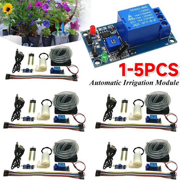 ALLOYSEED DIY Automatisches Bewässerungsset mit Bodenfeuchtigkeitssensor und Wasserpumpe für Arduino, Mehrfarbig - Bild 1