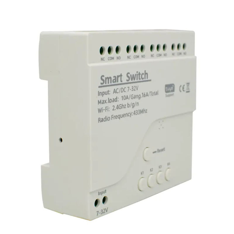 Tuya WLAN Smart Switch Hausautomations-Controller mit 4 Kanälen und 10A Relais-Steuerung in Weiß, kompatibel mit Alexa und Google Home - Bild 3