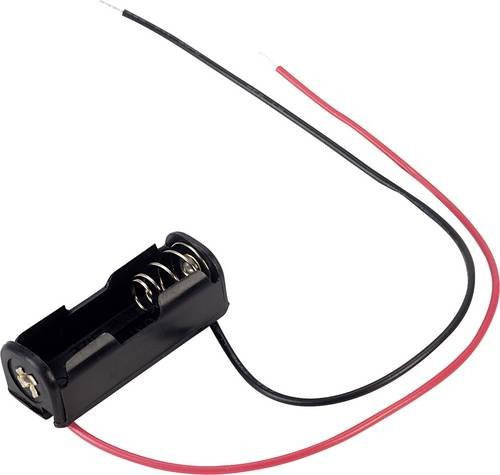 TRU COMPONENTS BH-511-4A Batteriehalter 1x Lady (N) mit Kabel in Rot und Schwarz - Bild 1