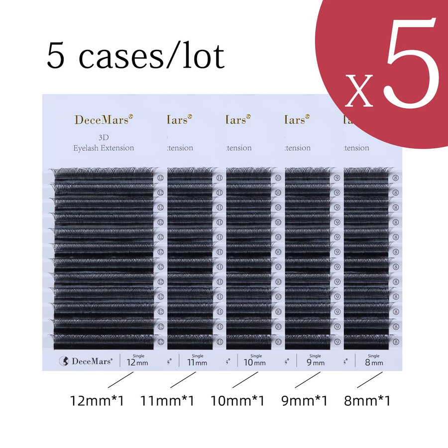 DeceMars Wimpernextensions 3D W-förmig, 5 Packungen - Bild 2