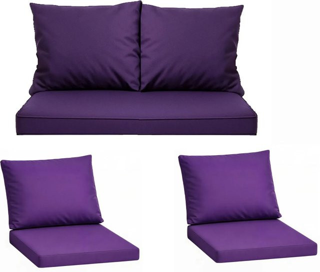 Setgarden Komfort Gartenloungekissen Set für Sofa und Sessel in Violett, 1-teilig, mit abnehmbarem Bezug und ergonomischer Form, Breite: 100 cm, Tiefe: 50 cm - Bild 1
