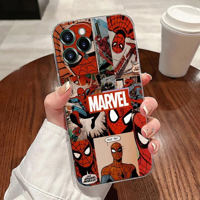 Marvel Spiderman Transparente Handyhülle für iPhone 11 bis iPhone 17 Pro Max, Multicolor - Bild 1