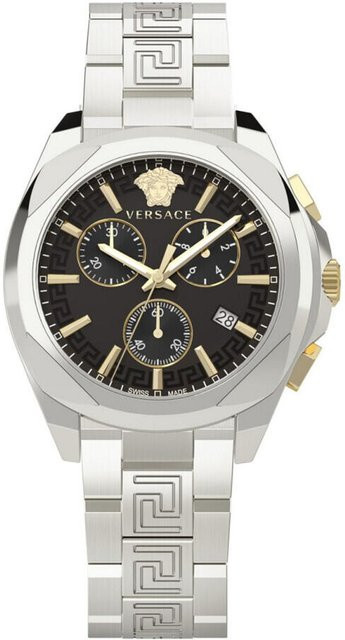 Versace Chronograph, Quarz, Edelstahl, Schwarz, 40 mm, Unisex - Bild 1